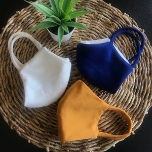 Face Mask Bundle Blue White and Mustard